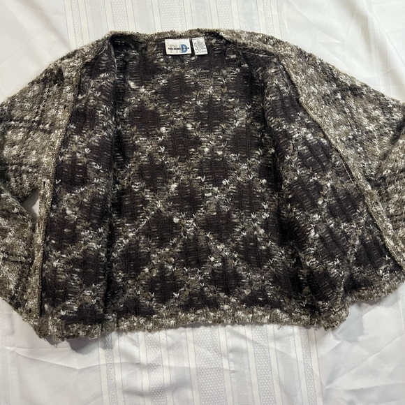 Vintage 90s Paul Harris Plaid Wool Mohair Cardigan Sweater Large Cozy Grunge - Picture 5 of 11